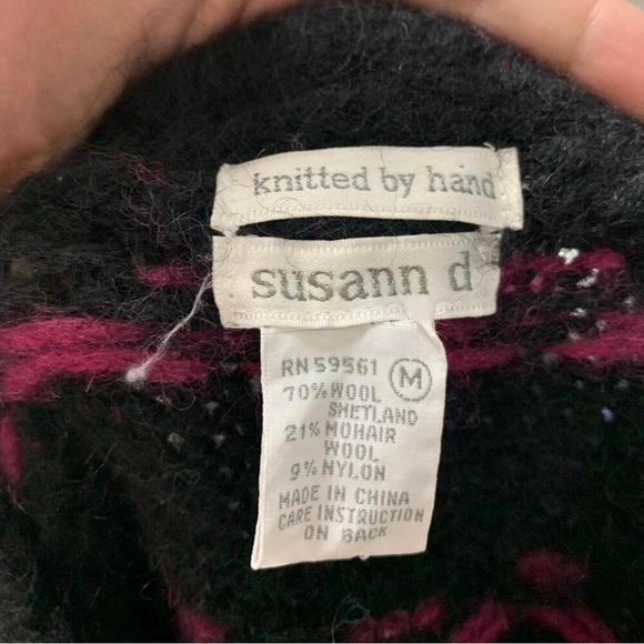 Vintage Handknit Wool Sweater Size M - Picture 6 of 6